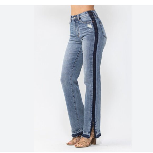 JUDY BLUE Straight #88641 Denim Side SeamJeans size 13/31 - Picture 1 of 9